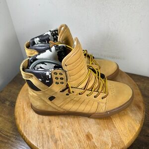 Supra Skytop Muska 001 Mens 7.5 Wheat High Top Skate Shoes Sneakers Gum Sole